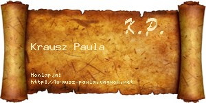 Krausz Paula névjegykártya