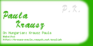 paula krausz business card